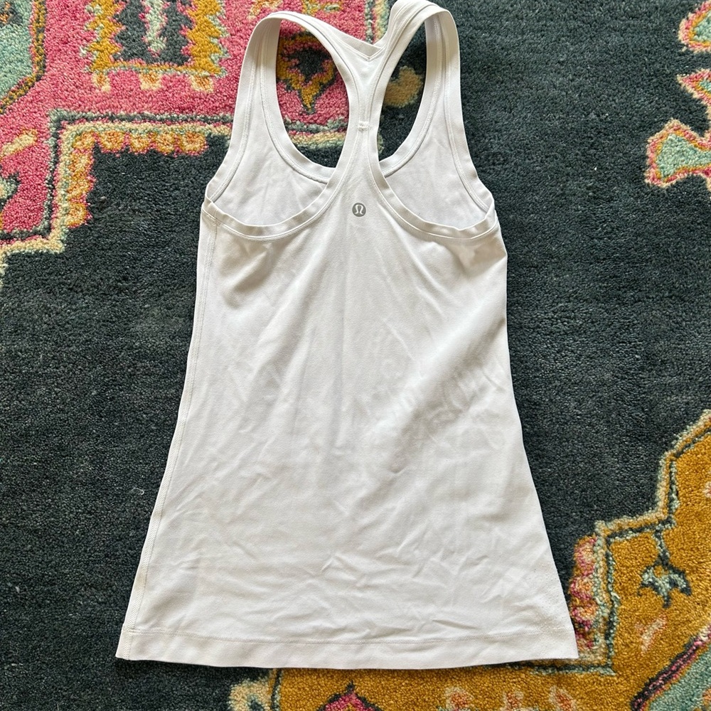 White Racerback Tank Top - Picture 2 of 3